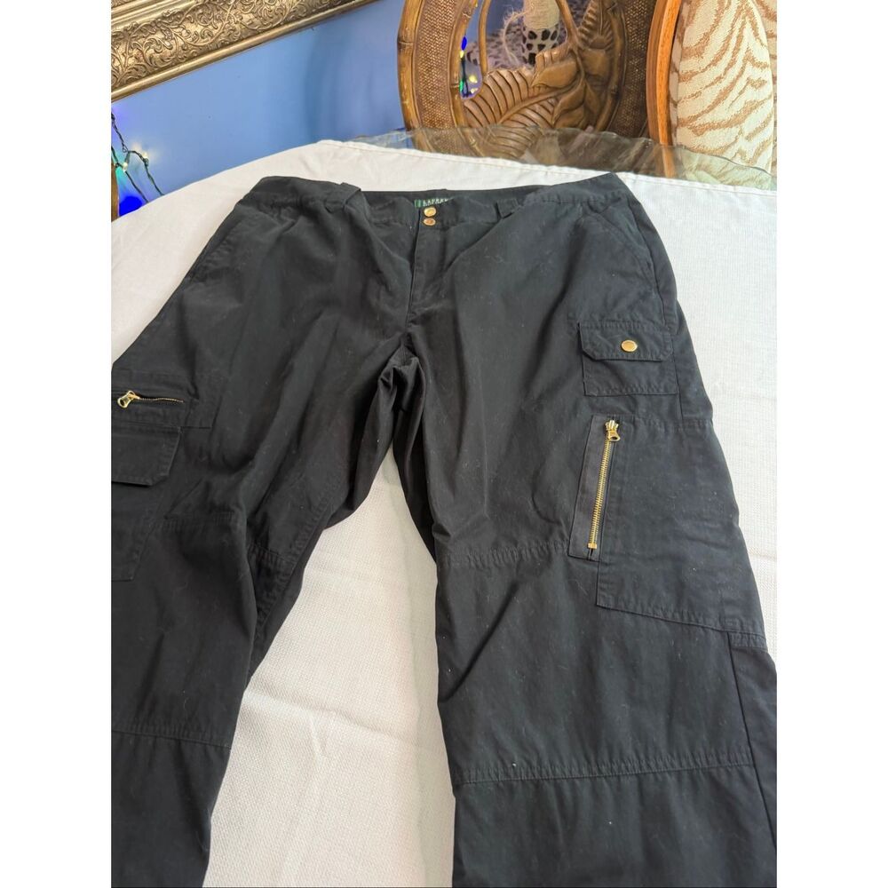 Lauren Ralph Lauren Women’s Vintage Y2K Black Cargo Pants Plus Size 20W - Picture 6 of 9
